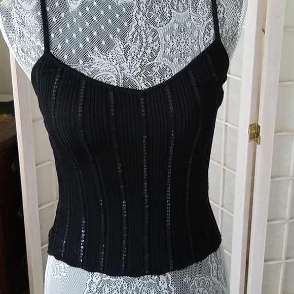 Black sequin top and cami set - Picture 2 of 4